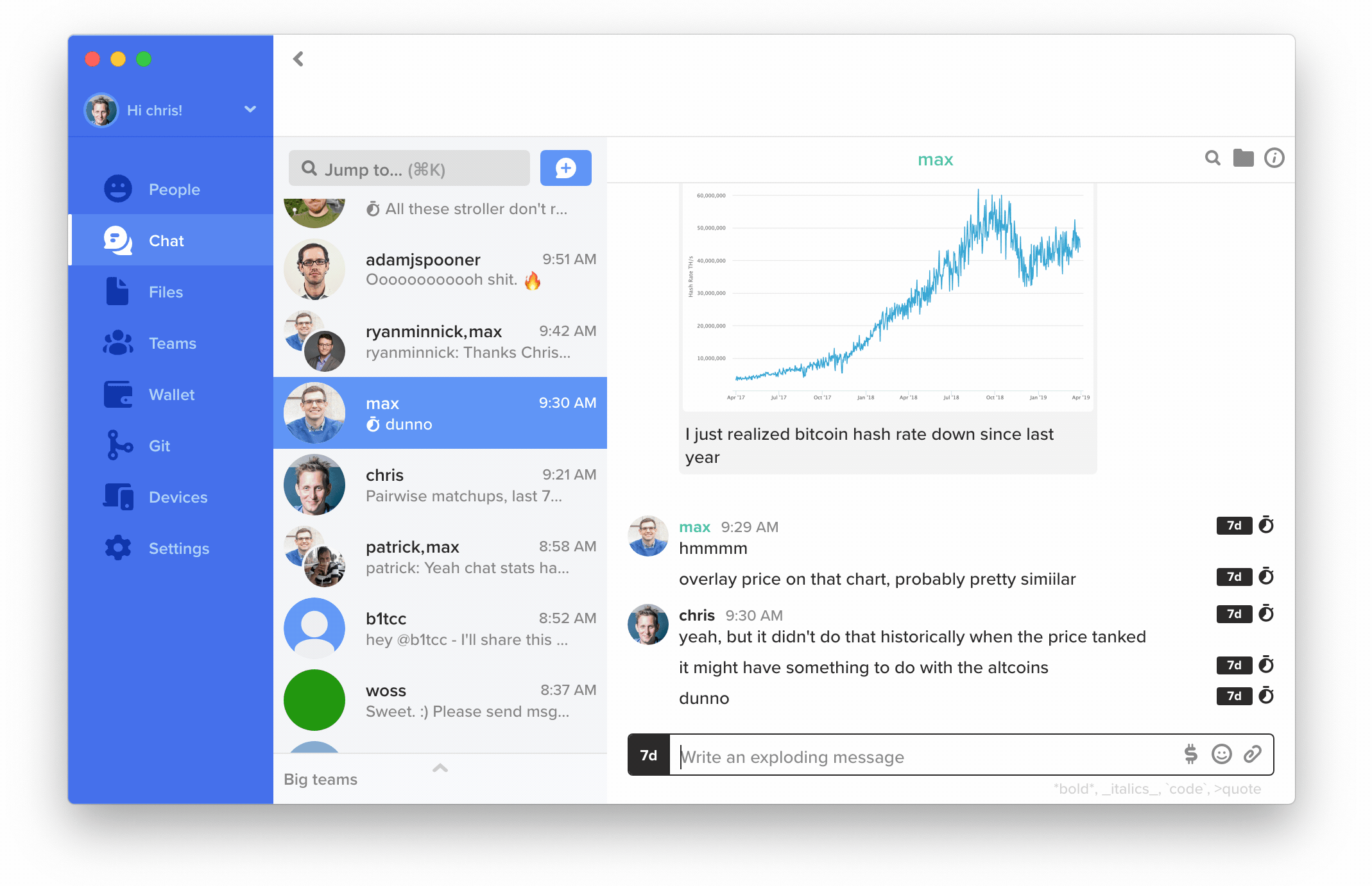 A video of sending XLM in the Keybase app